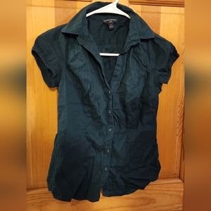 Banana Republic Petite Women's Green Dress Short Sleeve Shirt Size XS PXS